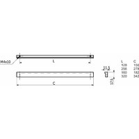 Ручка мебельная скоба алюм. PIANO 128/150 черный матовый тип 2 AKS 104784