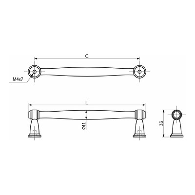 Ручка мебельная скоба мет. WIZANTIA 128 старое золото AKS 87949