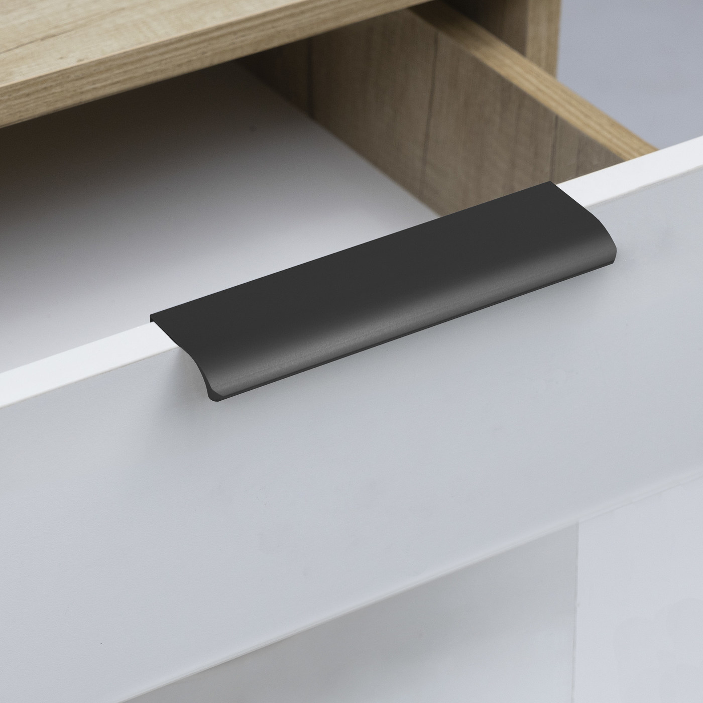 Ручка мебельная накладная алюм. MONBLAN-320/400 черный матовый AKS 92256