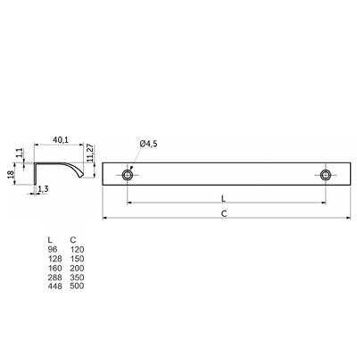 Ручка мебельная MONBLAN-288, матовый хром AKS 93584