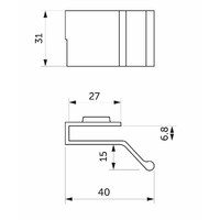 Ручка мебельная для стеклянной двери, металическая, FAW, хром, РП AKS 15829