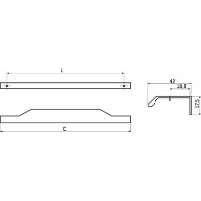 Ручка мебельная KARIDA 400, черный матовый AKS 90375