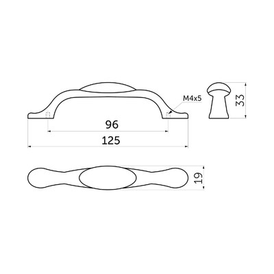Ручка мебельная UP19 96мм с керамической вставкой (крем) старое золото/золотой узор  тип 2 AKS 75706