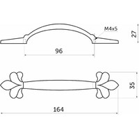 Ручка мебельная MILK- 96, серебро белый AKS 45290