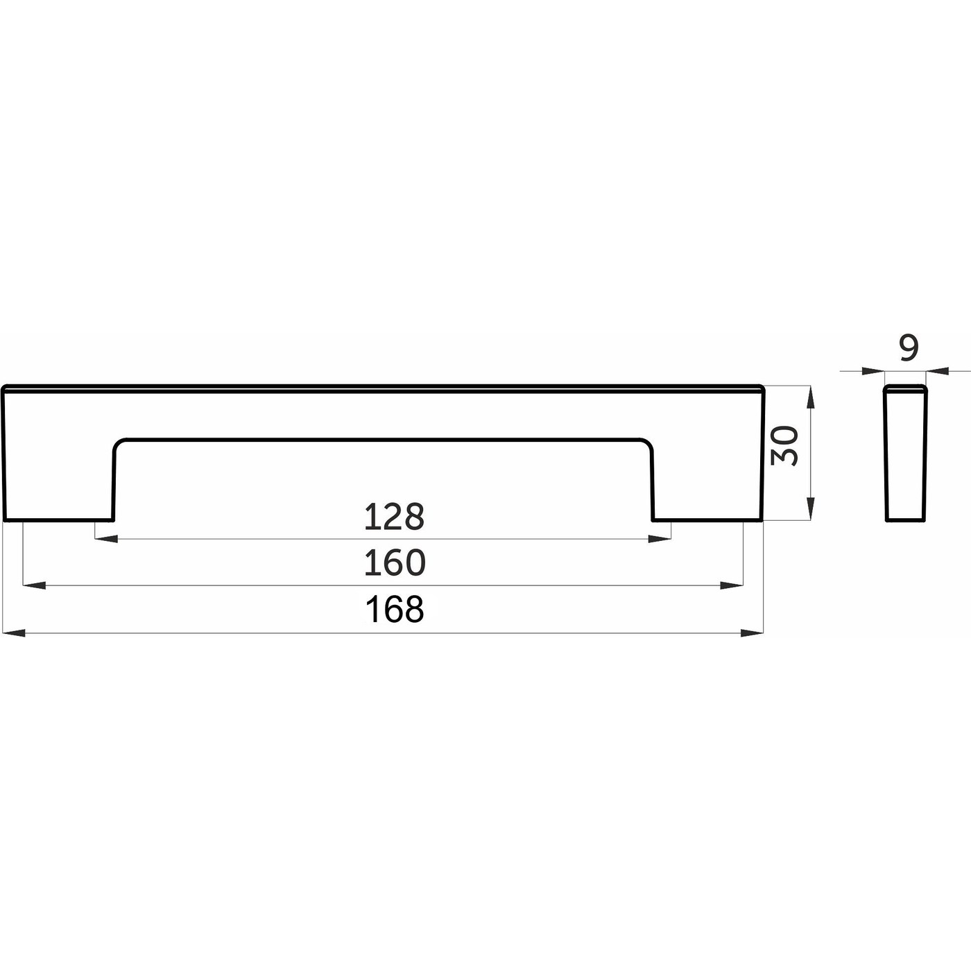 Ручка пластиковая PS36/С36-128/160 металлик + металлик AKS 55612