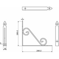 Полкодержатель MELODY 190*240, черный AKS 59124