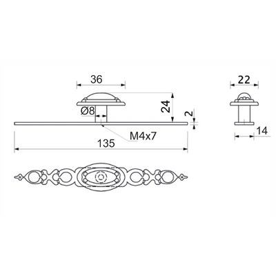 Ручка мебельная кнопка мет. WP11-46 старое золото AKS 15856