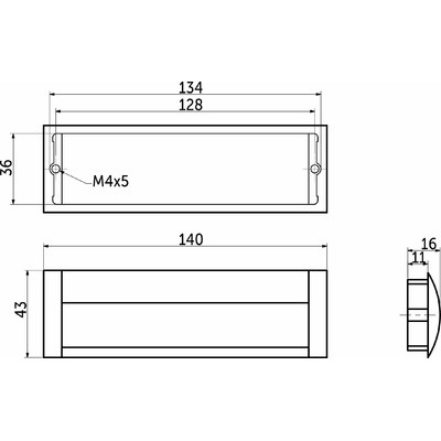 Ручка мебельная врезная WPY326 L-128 алюминий/хром AKS 22539