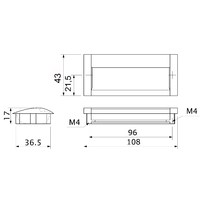 Ручка мебельная врезная WPY326 L-96 алюминий/хром AKS 30630