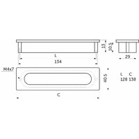 Ручка мебельная врезная ENTRO L-128 брашированный никель AKS 73916