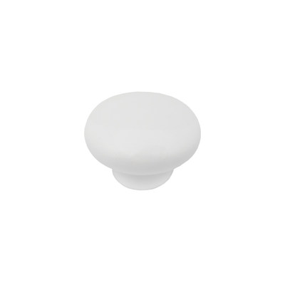 Ручка мебельная кнопка керамическая DG20 белая AKS 21503
