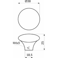 Ручка мебельная кнопка керамическая DG20 белая AKS 21503