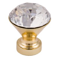 Ручка мебельная кнопка мет. Crystal Palace B 25мм, золото+кристал AKS 12079