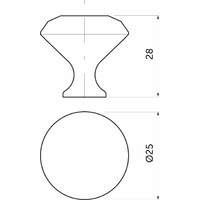 Ручка мебельная кнопка мет. Crystal Palace B 25мм, золото+кристал AKS 12079