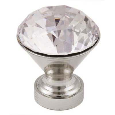 Ручка мебельная кнопка мет. Crystal Palace B 25мм, золото+кристал AKS 12079