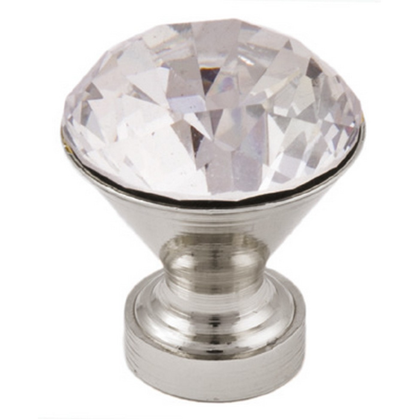 Ручка мебельная кнопка мет. Crystal Palace B 25мм, золото+кристал AKS 12079