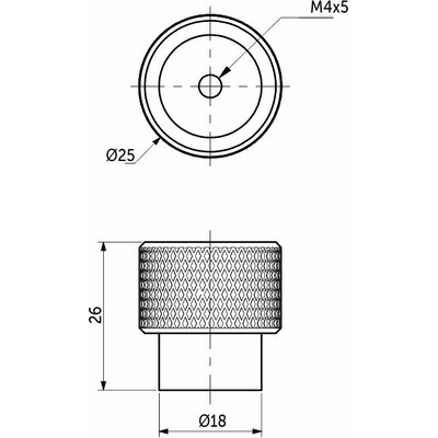 Ручка мебельная кнопка мет. FLUID графит AKS 103275
