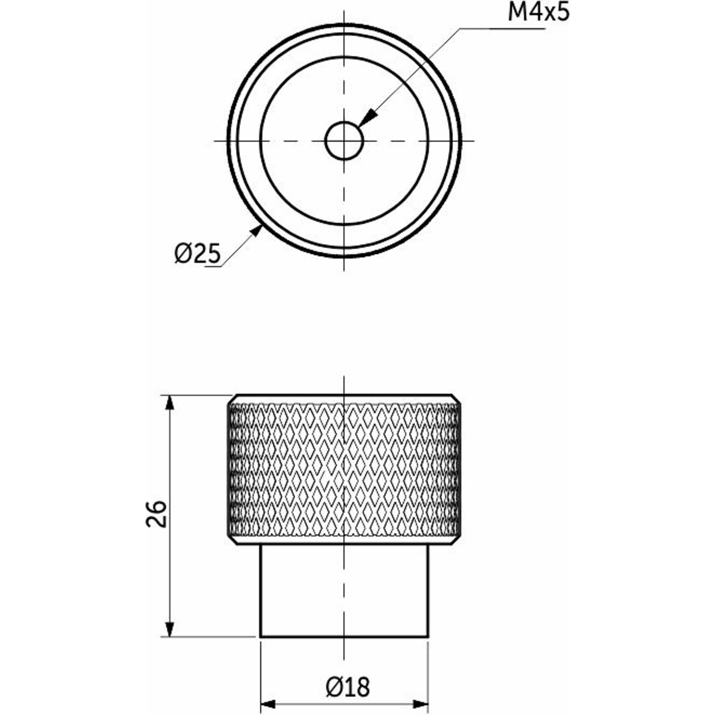 Ручка мебельная кнопка мет. FLUID графит AKS 103275