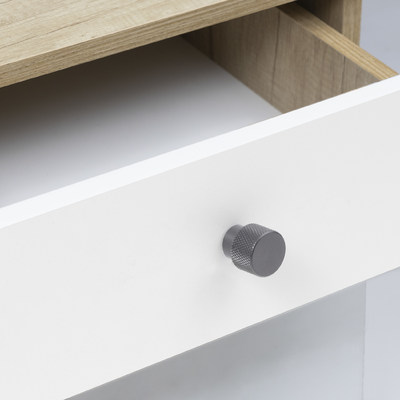 Ручка мебельная кнопка мет. FLUID графит AKS 103275