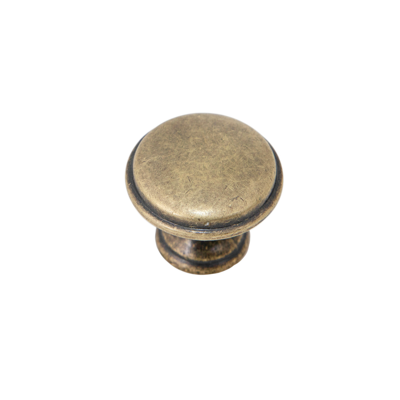 Ручка мебельная кнопка мет. FRESKA античная латунь AKS 81251