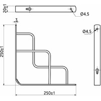Полкодержатель QUADRO 250*250*20*3, черный AKS 68561