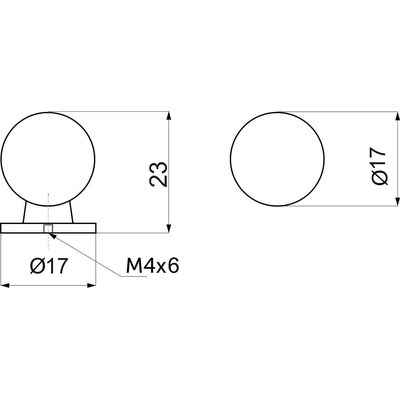 Ручка мебельная кнопка мет. GN34 черный матовый AKS 103571