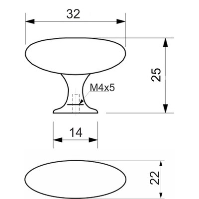 Ручка мебельная кнопка мет. GP09 хром AKS 66583