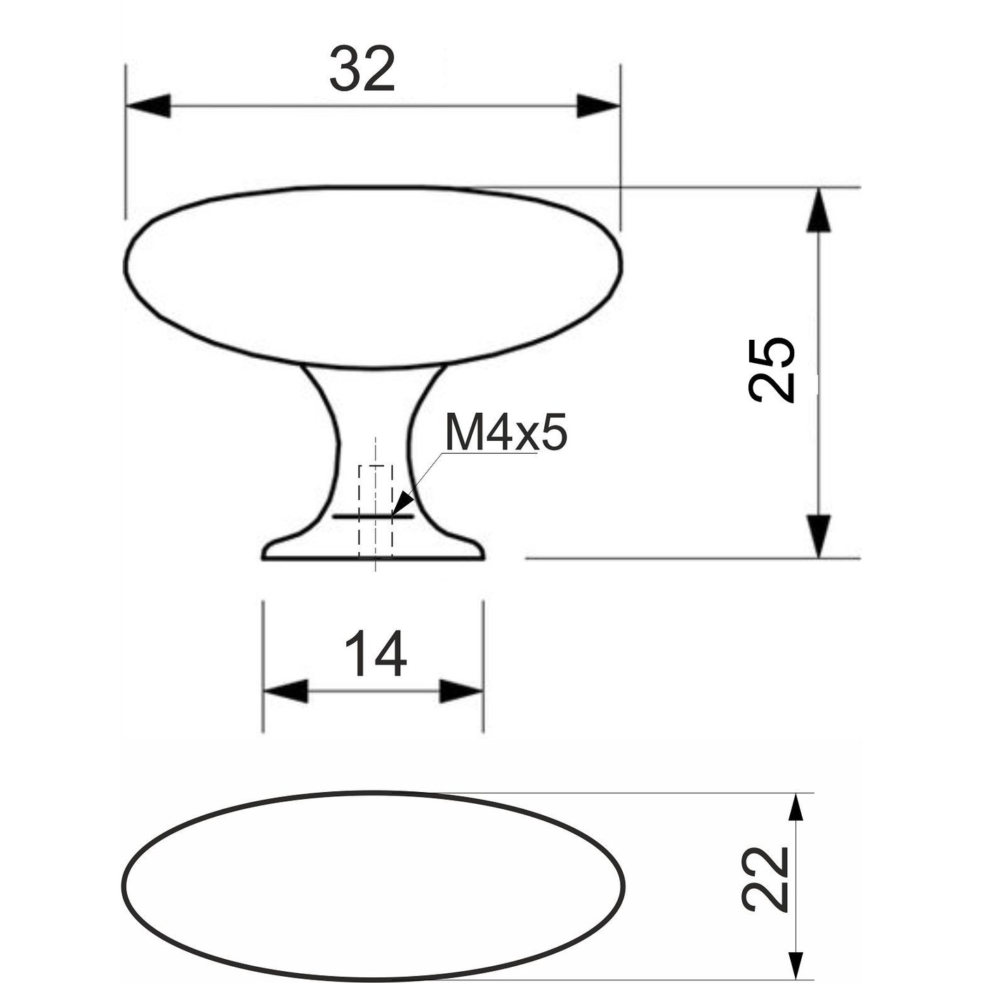 Ручка мебельная кнопка мет. GP09 хром AKS 66583
