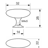 Ручка мебельная кнопка мет. GP09 хром AKS 66583