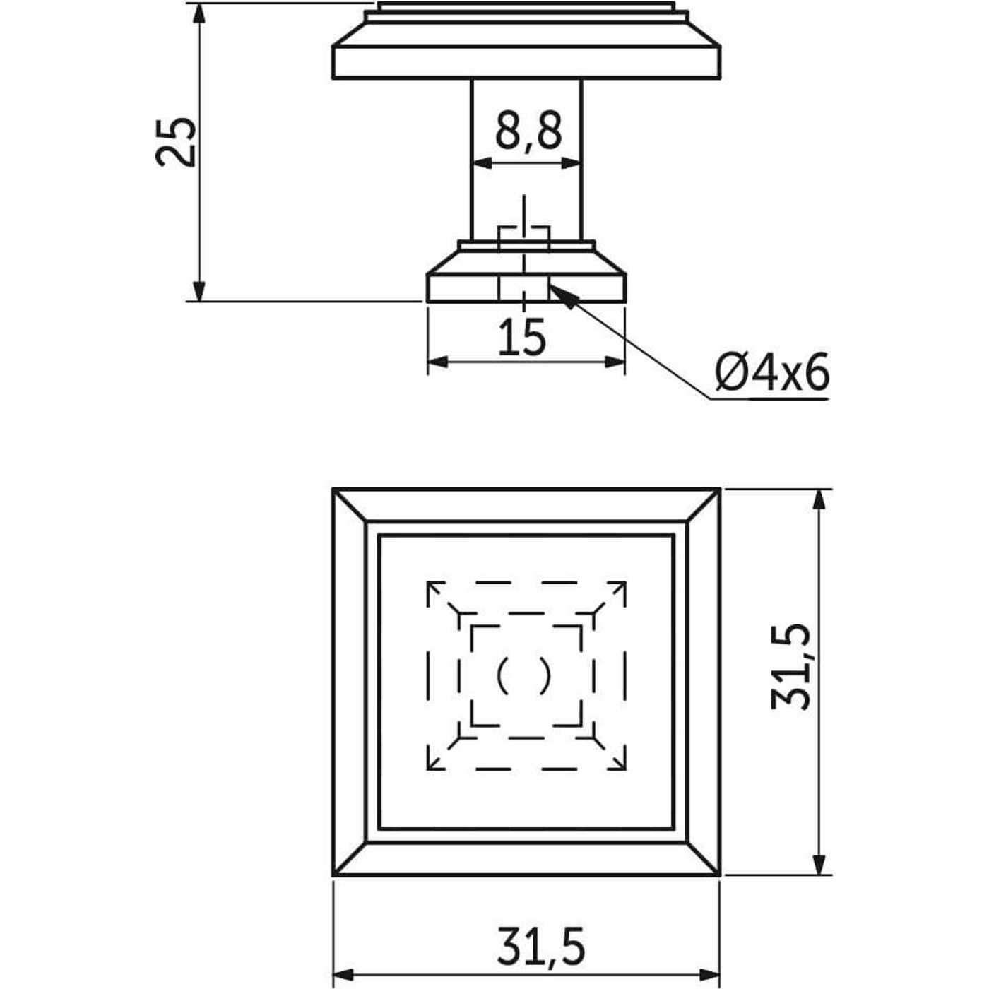 Ручка мебельная кнопка мет. IONIKA черный матовый AKS 95687