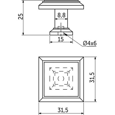 Ручка мебельная кнопка мет. IONIKA шлифованный титан AKS 56915