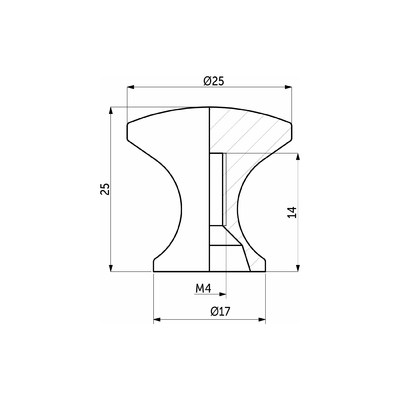 Ручка мебельная кнопка мет. ONLY хром матовый AKS 87935