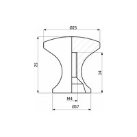 Ручка мебельная кнопка мет. ONLY хром матовый AKS 87935