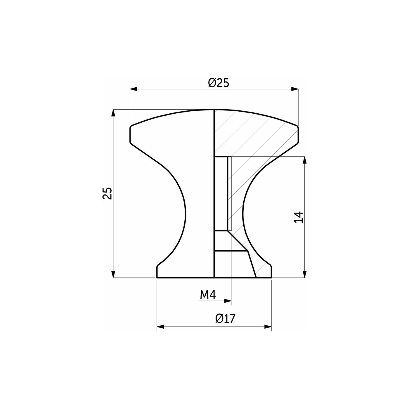 Ручка мебельная кнопка мет. ONLY хром AKS 87934