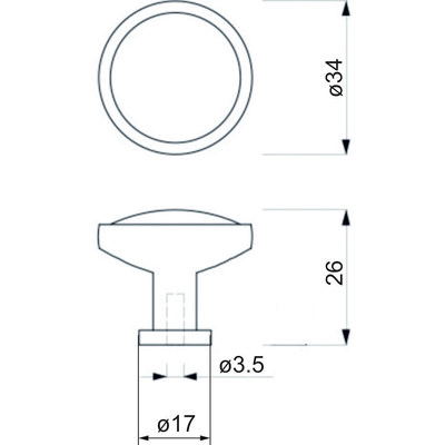 Ручка мебельная кнопка мет. OREO черный матовый+белый AKS 56776