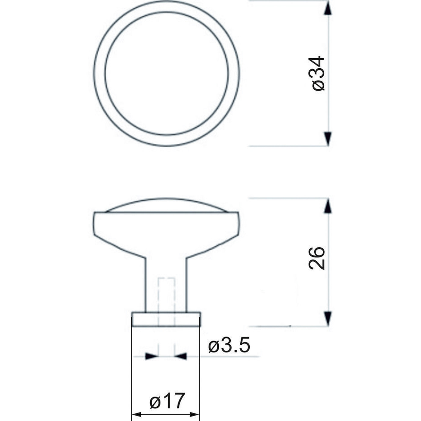 Ручка мебельная кнопка мет. OREO черный матовый+белый AKS 56776