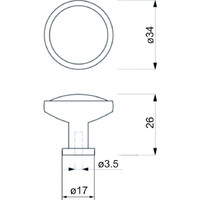 Ручка мебельная кнопка мет. OREO черный матовый+белый AKS 56776