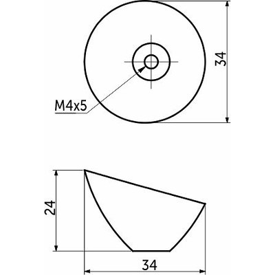 Ручка мебельная кнопка мет. PINA брашированное золото AKS 104234