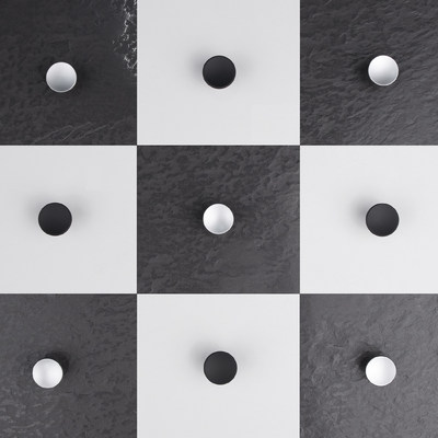 Ручка мебельная кнопка мет. PUNTO хром матовый AKS 75242