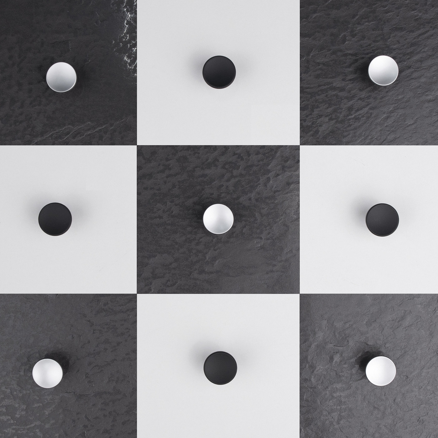 Ручка мебельная кнопка мет. PUNTO черный матовый AKS 75243