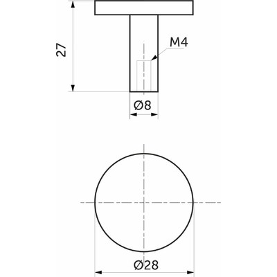 Ручка мебельная кнопка мет. PUNTO черный матовый AKS 75243