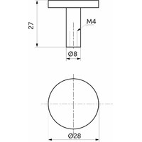 Ручка мебельная кнопка мет. PUNTO черный матовый AKS 75243