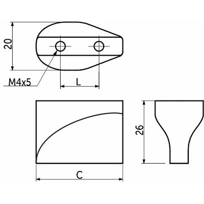 Ручка мебельная кнопка мет. RANDY 16 графит шлифованный AKS 104138