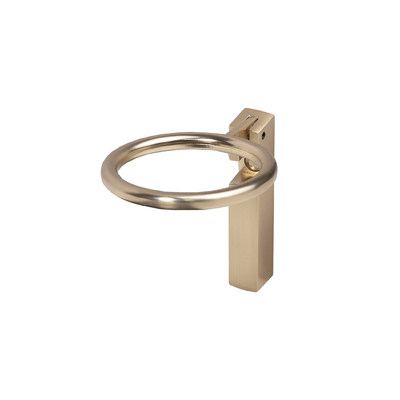 Ручка мебельная кнопка мет. ROUND брашированное золото AKS 95172