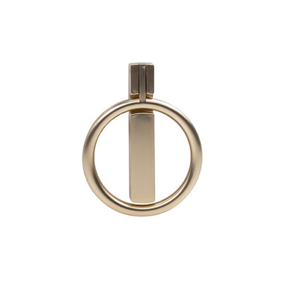 Ручка мебельная кнопка мет. ROUND брашированное золото AKS 95172