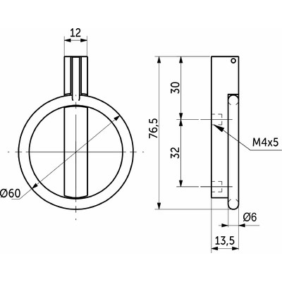Ручка мебельная кнопка мет. ROUND брашированное золото AKS 95172