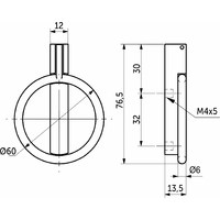 Ручка мебельная кнопка мет. ROUND черный матовый AKS 95169