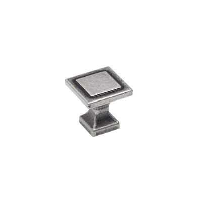 Ручка мебельная кнопка мет. SQUARE античное серебро AKS 93209