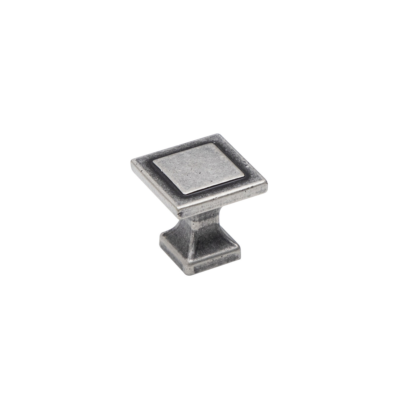 Ручка мебельная кнопка мет. SQUARE античное серебро AKS 93209