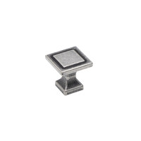 Ручка мебельная кнопка мет. SQUARE античное серебро AKS 93209